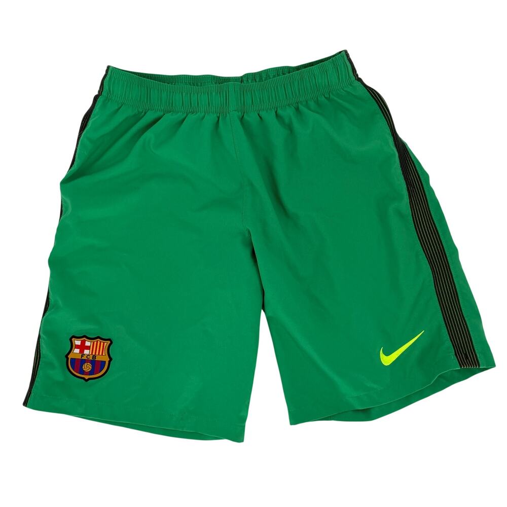 Barcelona Shorts Mens Medium Green Nike Dri Fit Soccer Futbol Training